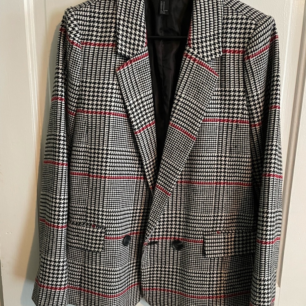 oversized plaid blazer